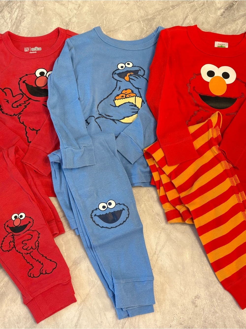 GAP and Hanna Andersson Sesame Street Pajama Set Trio